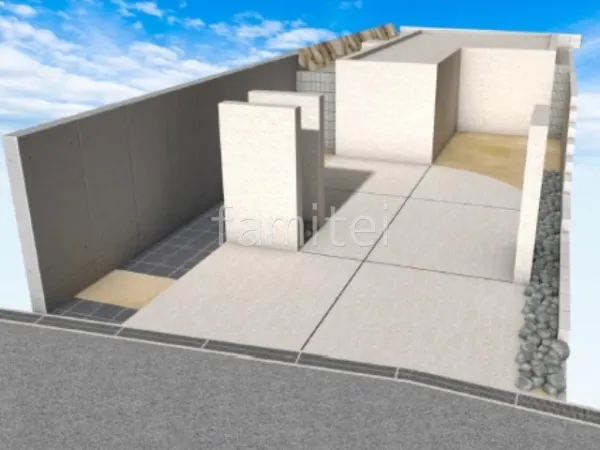 土間コンクリート　ロックガーデン