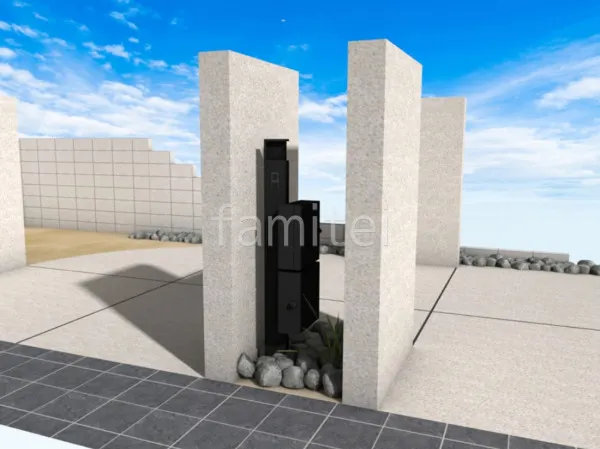 宅配ボックス付き機能門柱