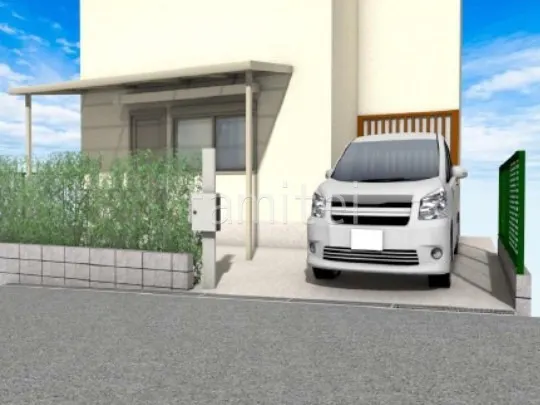 機能門柱　土間コンクリート