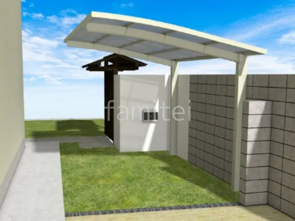 1台用カーポート　人工芝