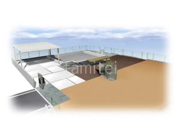 土間コンクリート　2台用カーポート