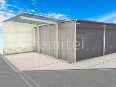 1台用カーポート　多段目隠しフェンス