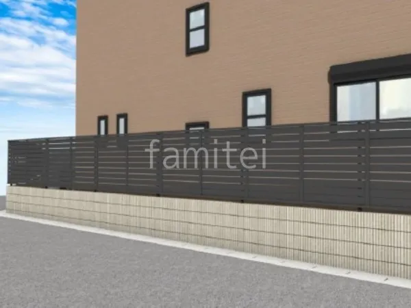 目隠しフェンス　化粧ブロック