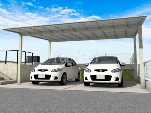 2台用カーポート 土間コンクリート