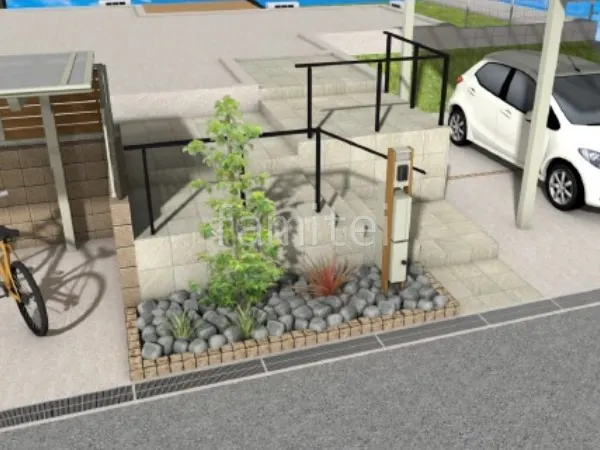 ロックガーデン 宅配ボックス付き機能門柱 手すり