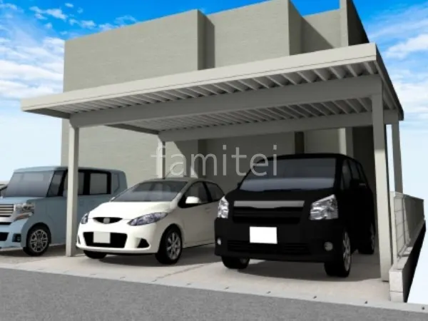 2台用カーポート　土間コンクリート