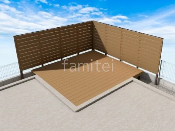 ウッドデッキ　目隠しフェンス