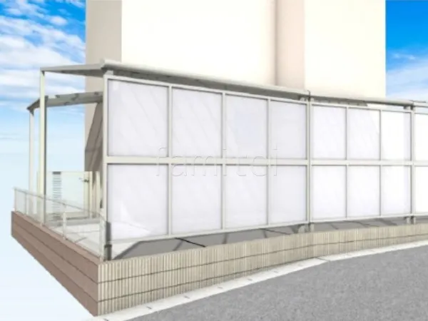 1階用テラス屋根　片開き門扉