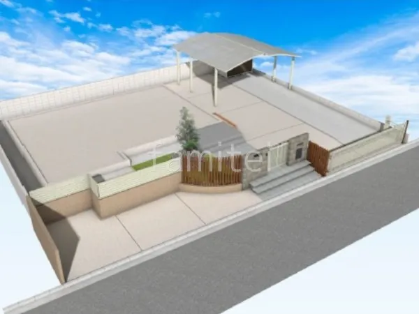 目隠しフェンス　化粧ブロック