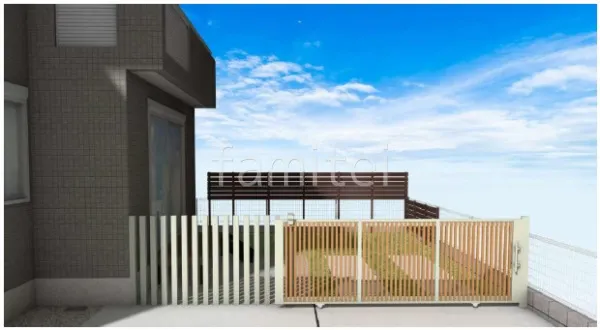 引戸門扉 角柱 土間コンクリート