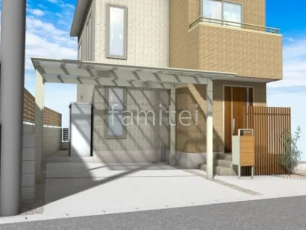 2台用カーポート　土間コンクリート