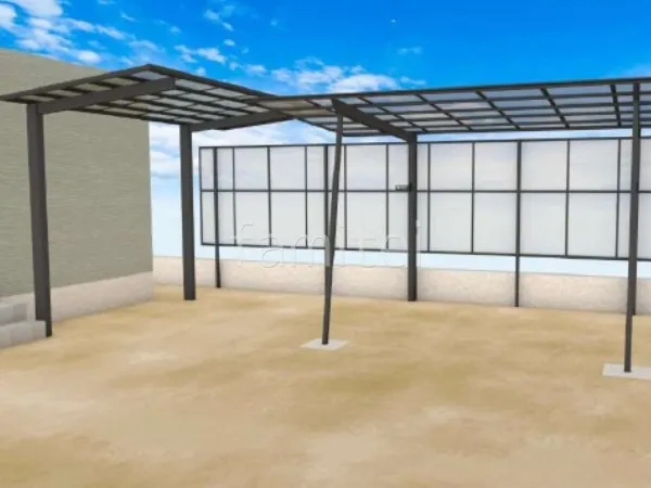 独立式テラス屋根　1台用カーポート　側面パネル