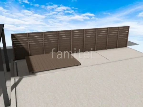 目隠しフェンス　ウッドデッキ