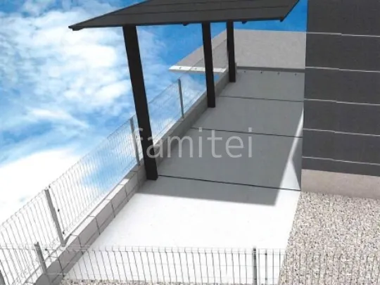 土間コンクリート　伸縮目地　メッシュフェンス