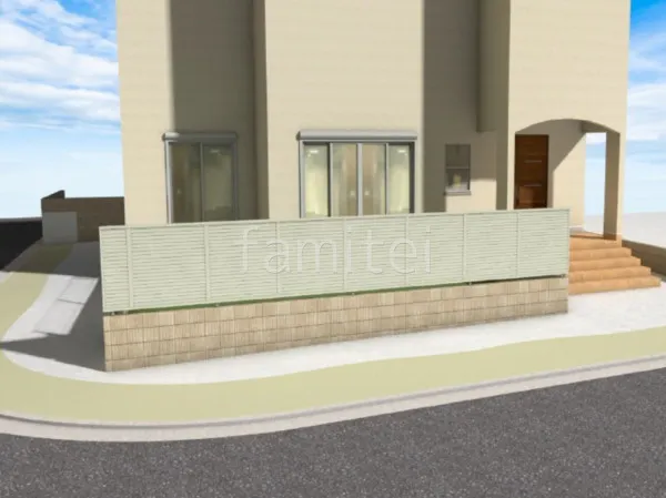 目隠しフェンス　化粧ブロック