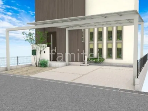 2台用カーポート　梁延長タイプ