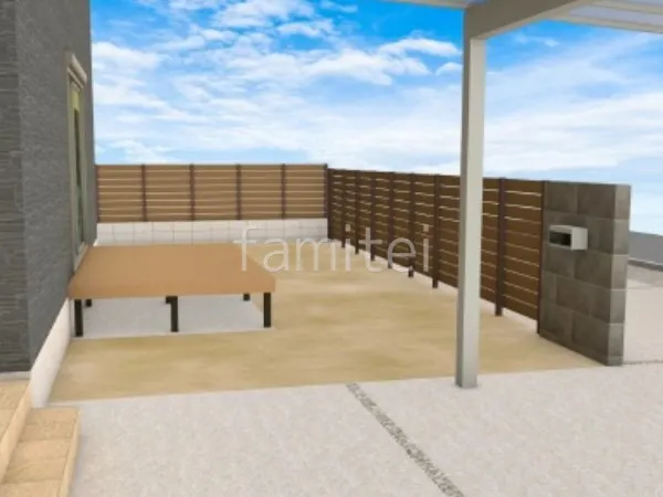 ウッドデッキ　目隠しフェンス