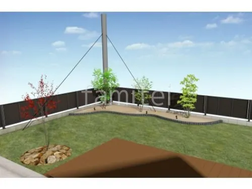 シンボルツリー　花壇　天然芝