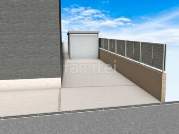 シャッターガレージ 目隠しフェンス