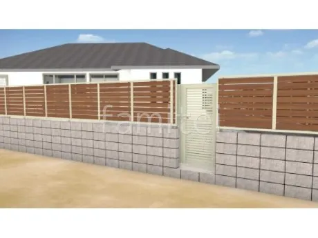 目隠しフェンス　片開き門扉