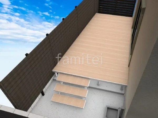 ウッドデッキ　目隠しフェンス