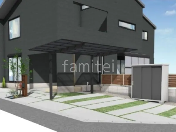 1台用カーポート　物置　目隠しフェンス