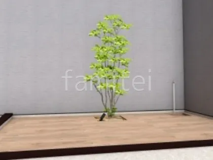 タイルデッキ　シンボルツリー　立水栓