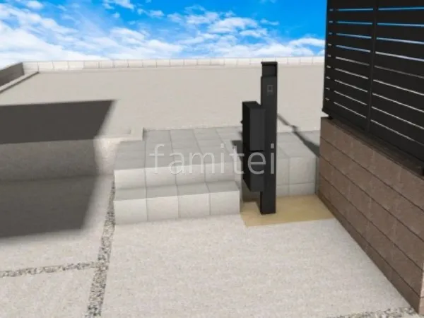 宅配ボックス付き機能門柱