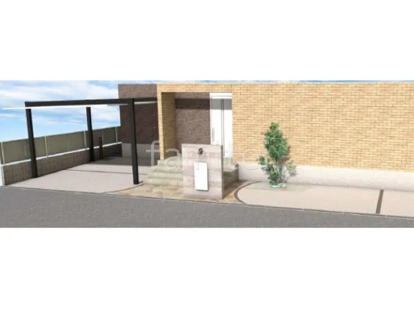 土間コンクリート　目隠しフェンス