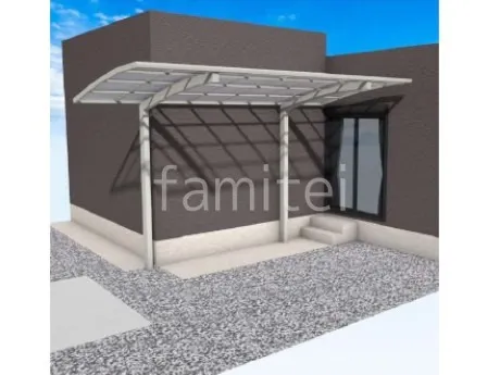 1台用カーポート　土間コンクリート　モルタルステップ