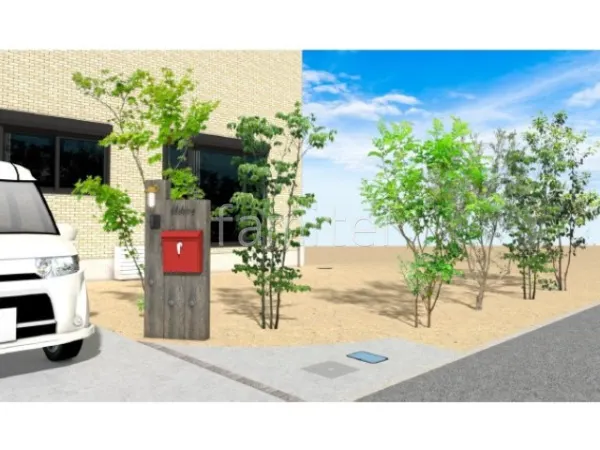 枕木風門柱　シンボルツリー