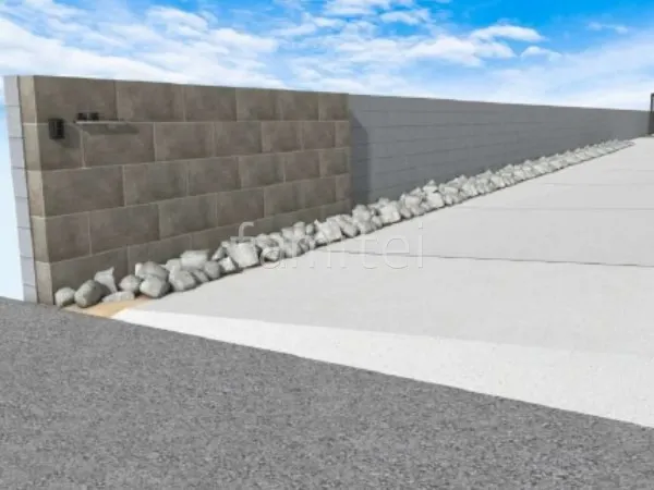 タイル門柱　ロックガーデン