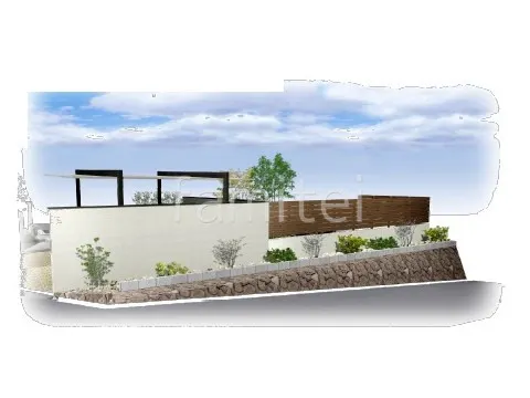 塗り壁門塀　目隠しフェンス