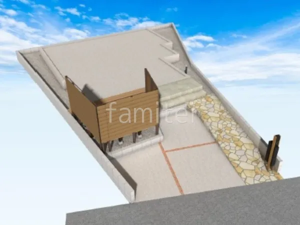 土間コンクリート レンガ目地