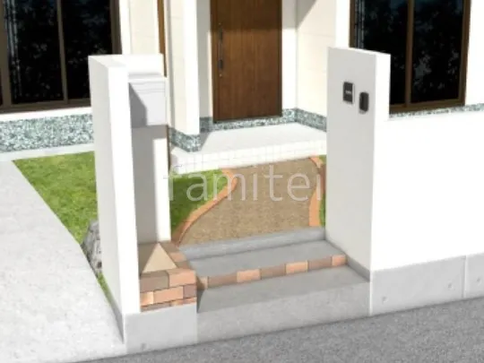 アプローチ　洗出し