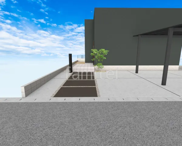 機能門柱 玄関アプローチ