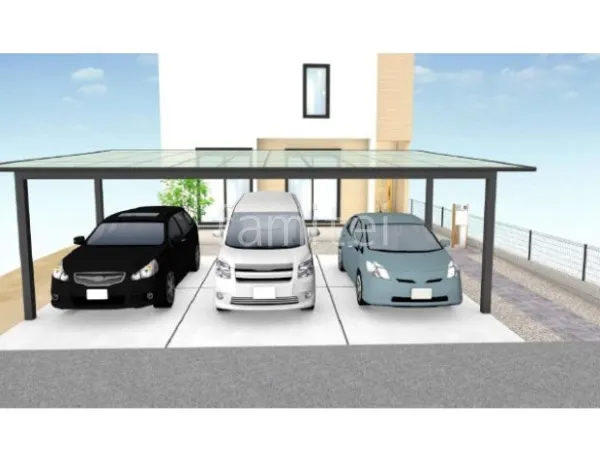 3台用カーポート　土間コンクリート