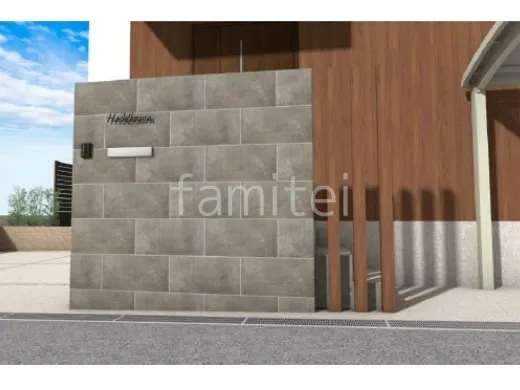 タイル門柱　角柱