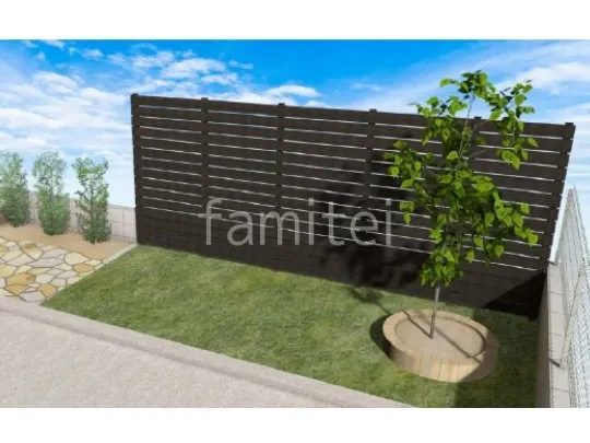 人工芝　目隠しフェンス　シンボルツリー