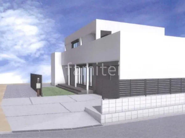 土間コンクリート　目隠しフェンス