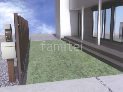 機能門柱　天然芝