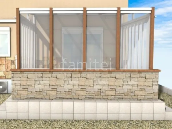 ガーデンサンルーム　タイルデッキ