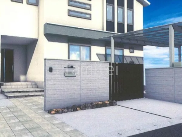 タイル門柱 ロックガーデン 角柱