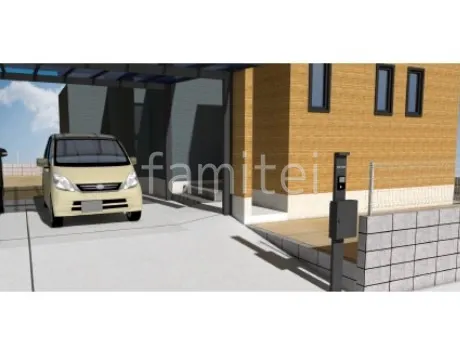 機能門柱　土間コンクリート