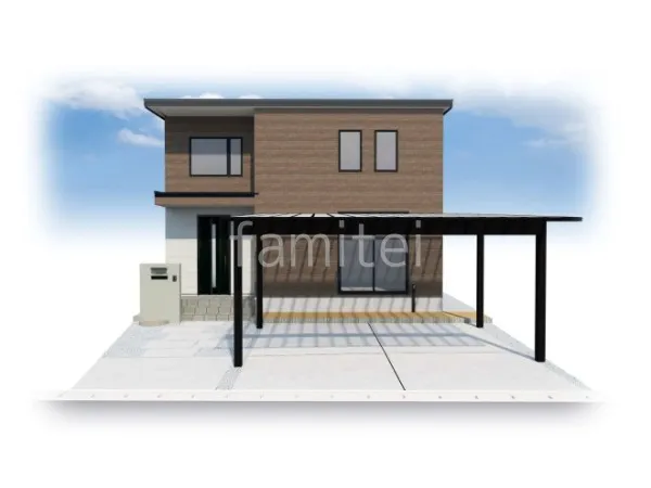 2台用カーポート　土間コンクリート