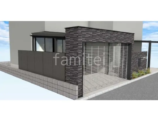 シャッターゲート　目隠しボード　2台用カーポート