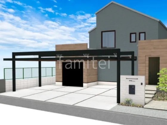 土間コンクリート　4台用カーポート