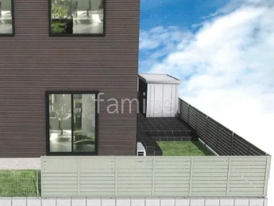 目隠しフェンス　人工芝