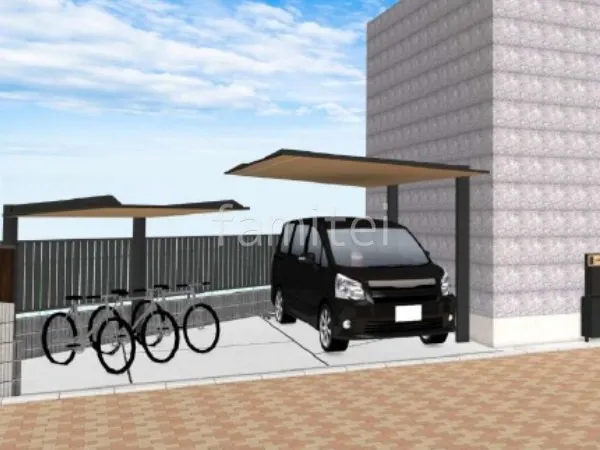 1台用カーポート サイクルポート 土間コンクリート