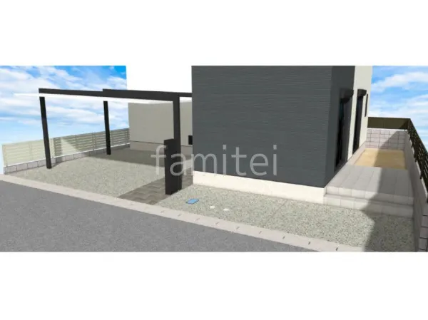 機能門柱 タイルデッキ